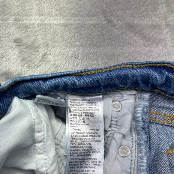 Levi's Wedgie Straight Jeans High Rise Button Fly Denim Casual Sz 26 Grunge Boho - Picture 10 of 14